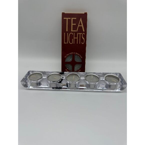 Room Essentials 5 Candelabra Tealight Candle Holder w/ candles - Picture 2 of 8